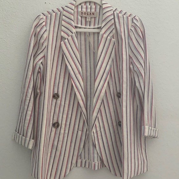 NWT Striped linen white blazer Anthropology. - Picture 1 of 5